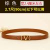 تصویر  کمربند چرمی وارداتی سگک مدل V طلایی