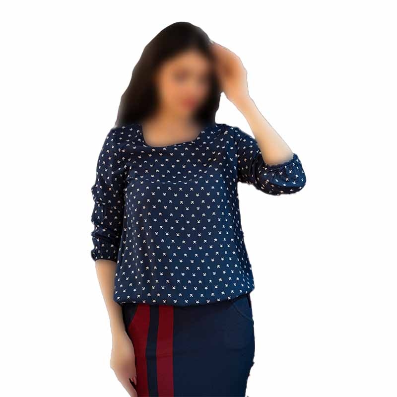 تصویر  شومیر نخی تکرنگ سرمه‌ای وارداتی اروپایی